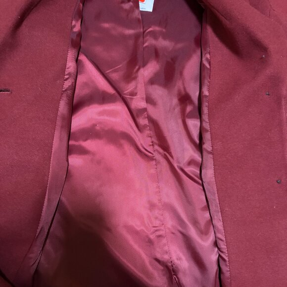 Banana Republic Sz M Overcoat with Button Closure In Rustic Red $240 - Picture 3 of 7